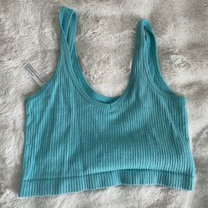 Urban Outfitters Out From Under V-Neck Tank Top small teal